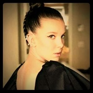 Black fluffy sleeved shirt